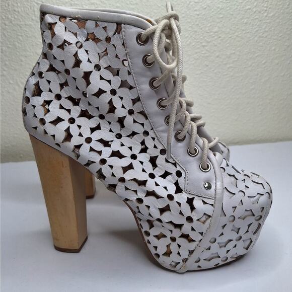 Jeffrey Campbell X UO Lita Boots Daisy Floral Cut Out 6.5 Platform Festival Boho - Picture 13 of 13